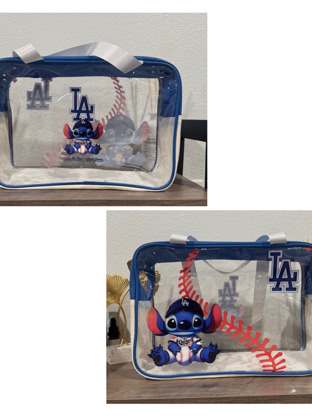 Clear Stitch Baseball Bag - Blue